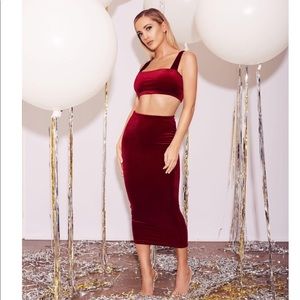 THE NW VELVET I'M ALL SET naked wardrobe WINE RED